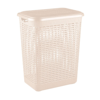 Корзина для белья пластм. 50л 420×310×560мм Бежевый арт.431293407 ("Бытпласт") *1/6