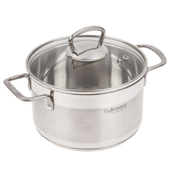 Кастрюля нерж. "Kukmara" "Orion" 2.5л Стекл.кр., d дна160мм (подх. д/Индукц.пл.) ORN-CA2518G *1/4 Кастрюля нерж. "Kukmara" "Orion" 2.5л Стекл.кр., d дна160мм (подх. д/Индукц.пл.) ORN-CA2518G *1/4