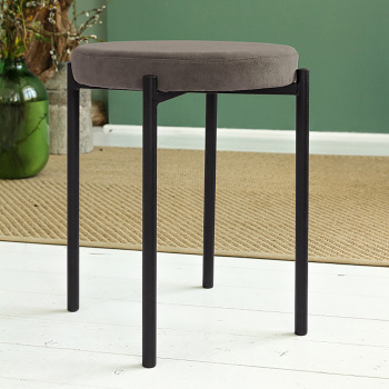 Табурет FORPOST Cindy, 44х50х44 см, микровелюр конфетти смоки, серый Табурет FORPOST Cindy, 44х50х44 см, микровелюр конфетти смоки, серый