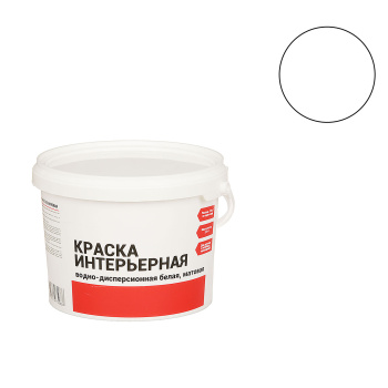 Краска акриловая 2.5 кг для стен и потолков Первая Цена, белая база А, матовая