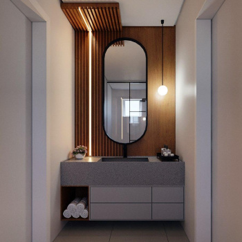 Зеркало МЗ "Виола-лофт" 500х1000 черное (без подсветки, рама пластик, гор-вер) *1