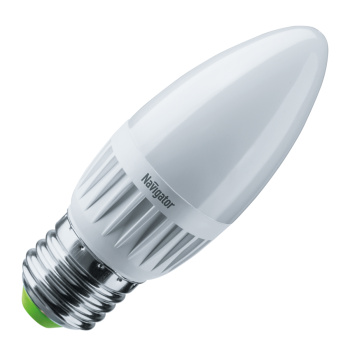 Лампа светодиодная 7W Е27 свеча 4К холодный матовая C37 Navigator 94494 ***1/10/100