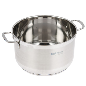 Кастрюля нерж. "Kukmara" "Orion" 6л Стекл.кр., d дна 220мм (подх. д/Индукц.пл.) ORN-CA6024G *1/4 Кастрюля нерж. "Kukmara" "Orion" 6л Стекл.кр., d дна 220мм (подх. д/Индукц.пл.) ORN-CA6024G *1/4