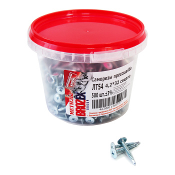 Саморезы прессшайба BROZEX ВЕДРО 4,2*32 сверло (500шт) *6 Саморезы прессшайба BROZEX ВЕДРО 4,2*32 сверло (500шт) *6