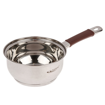 Кастрюля нерж. "Катунь" "Берта" 1,5л d16см термораспред. дно, Стекл. кр., силик.руч. КТ15-K *1/4