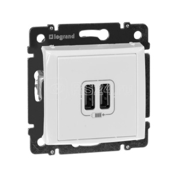 Розетка "Valena" СП 2-мест. белая USB Leg 770470 *1