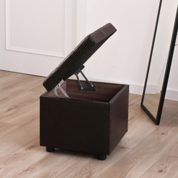 Пуф FORPOST, 42х41х40 см, куб, искусственная кожа, коричневый Пуф FORPOST, 42х41х40 см, куб, искусственная кожа, коричневый