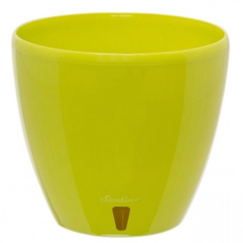 яяяКашпо пластм. "ДЕКО TWIN PLUS" 12,0л d верха 285мм h255мм со вставк.Лайм DTW120LME("Santino")*1/8