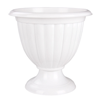 Кашпо-Вазон пластм. "Жасмин" 9,0л d верха 325мм h337мм Белый М1395 (ЗПИ "Альтернатива") *1/10