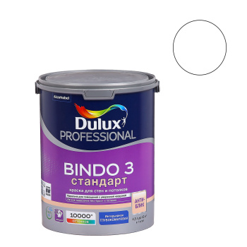 Краска акриловая для стен и потолков 4,5 л BINDO 3 База BW моющаяся глубокоматовая*1