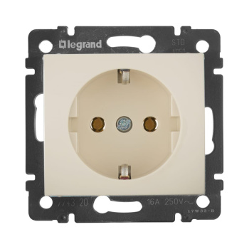 Механизм розетки "Valena" 1-м.  с з/к., сл.кость Leg SchE 774320  *1/10