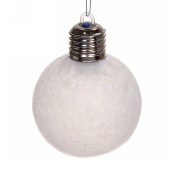 Шар новогодний с подсветкой 8 см "Льдинка", Теплый белый