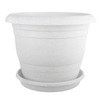 Кашпо пластм. "Toprak" 32,0л d верха 370мм h330мм с поддоном Мрамор А5270мр(Копейск)   *1/5