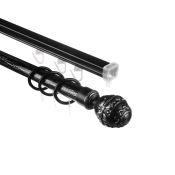 Карниз круглый d28мм Черненое серебро/патина + U-шина 3,0 Валанс Легранд *5