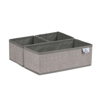 Короб для хранения нетканый материал "Серый" 1шт:280х140х100мм + 2шт:140x140x100мм Д70702.012*1/40