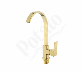 Смеситель для кухни Potato P40226-4 высокий излив (золото) *1/10