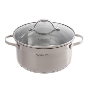 Кастрюля нерж. "Катунь" "Альта" 5,2л d24см термораспред. дно, Стекл. кр. KT-SET-005-52 *1/4