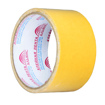 Лента клейкая двусторонняя Альянс, 48 мм х 5 м, на тканевой основе