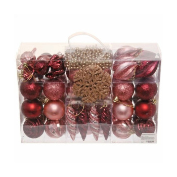 Набор украшений "Волшебный вальс" 6 см (83 предмета), шампань/рубин/роз.золото