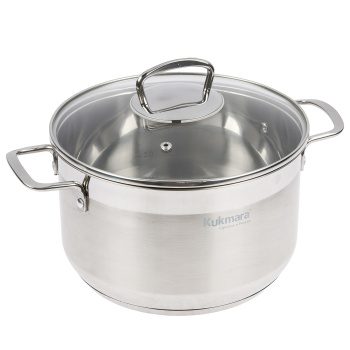 Кастрюля нерж. "Kukmara" "Orion" 4.5л Стекл.кр., d дна 200мм (подх. д/Индукц.пл.) ORN-CA4522G *1/3 Кастрюля нерж. "Kukmara" "Orion" 4.5л Стекл.кр., d дна 200мм (подх. д/Индукц.пл.) ORN-CA4522G *1/3