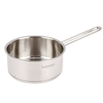 Кастрюля нерж. "Kukmara" "Safia" 1,2л Стекл.кр., Длинн.р., d дна152мм (подх. д/Инд) SF-LDL1216G *1/6