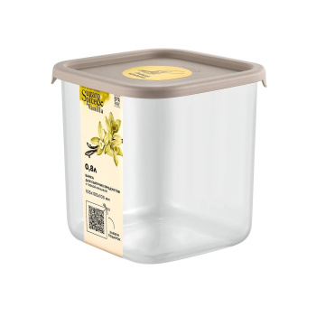 Банка для продуктов пластм. "Vanilla" 0,8л 105x105x105мм Латте SE168410005 "Sugar&Spice" *1/15