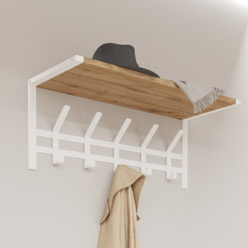 Вешалка настенная с полкой 670х270х270мм "Торонто 21Д" Белая ВСПТ21Д Б ("ЗМИ") *1