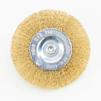 Щетка-крацовка "круглая" латунирован.круч.провол. 0,3мм 100мм для дрели арт.36702100 Bohrer *1/120