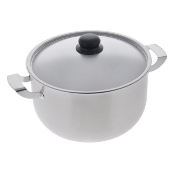 Кастрюля нерж. "АМЕТ" "Дачная" 4,0л d20см, выс.12,5см, d дна 18,1см Мет.кр. 1с818 (Аша)  *1/4