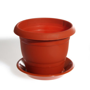 Кашпо пластм. "Toprak"  1,8л d верха 170мм h140мм с поддоном Терракот А5210тр (Копейск)   *1/40