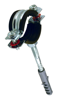 Хомут металлорезиновый с дюбелем и шурупом Ø 87-92 мм 3" СТМ CHSR0003 *10/60