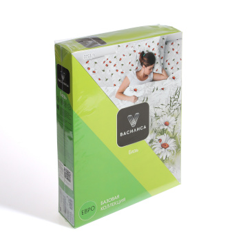 Постельное белье евро бязь Василиса 3753/1 Божья коровка нав70*70,пр200*220 *1/5