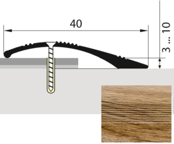 Порог-стык разноуровневый 40х1800 мм Русский профиль, дуб камелия