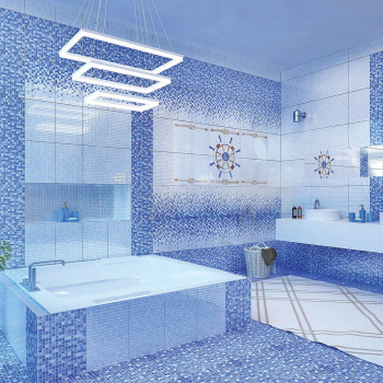 Плитка 40х28 см настенная 1.23 м² Пиастрелла Меланж, синий, геометрия