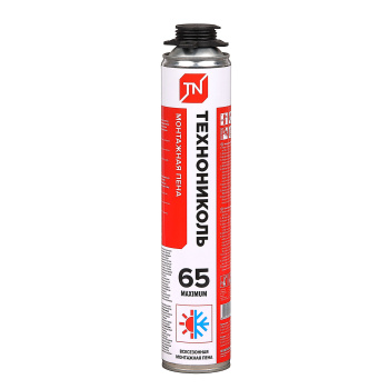 Пена монтажная профессиональная 850 г ТехноНиколь 65 MAXIMUM, всесезонная Пена монтажная профессиональная 850 г ТехноНиколь 65 MAXIMUM, всесезонная