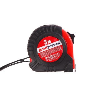 Рулетка  3м х18мм резино-пластик. корпус стальная лента фиксатор Домострой *12/120 Рулетка  3м х18мм резино-пластик. корпус стальная лента фиксатор Домострой *12/120