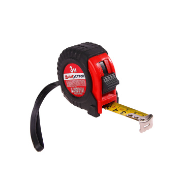 Рулетка  3м х18мм резино-пластик. корпус стальная лента фиксатор Домострой *12/120 Рулетка  3м х18мм резино-пластик. корпус стальная лента фиксатор Домострой *12/120