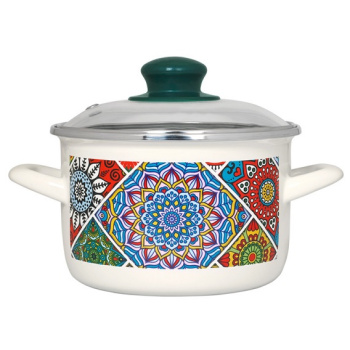 яяяКастрюля эмалированная "Султана" 6,75л d24см Стекл.кр. 3154 ("МЕТРОТ" Сербия) *1/4