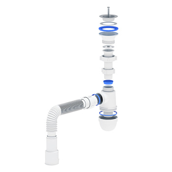Сифон бутылочный 1 1/2"*40 с гибкой трубой 40x40/50 АНИ ГРОТ А0515 *1/25