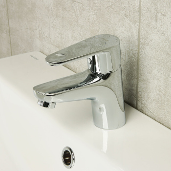 Смеситель для умывальника Cersanit Cari, короткий излив, рычажный