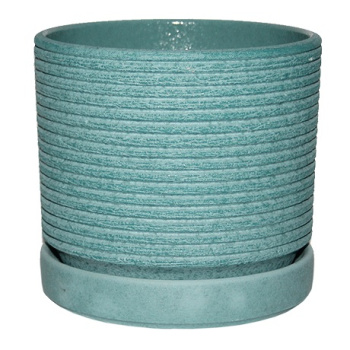 Кашпо керам. "Цилиндр" "Лоза" 2,7л d верха 175мм h165мм с поддоном Морск.волна №3 КС-Ц3-193-16 *8