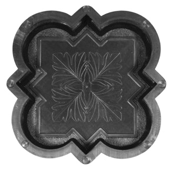 Форма для тротуарной плитки "Клевер Краковский Шагрень" малый 24 х 24 х 4 см Ф11023 *10/1500