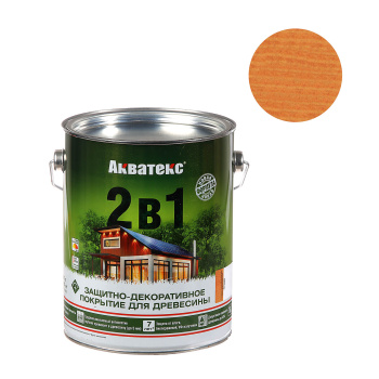 Защитно-декоративное покрытие 2.7 л для древесины АКВАТЕКС 2 в 1, алкидное, груша