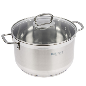 Кастрюля нерж. "Kukmara" "Orion" 6л Стекл.кр., d дна 220мм (подх. д/Индукц.пл.) ORN-CA6024G *1/4 Кастрюля нерж. "Kukmara" "Orion" 6л Стекл.кр., d дна 220мм (подх. д/Индукц.пл.) ORN-CA6024G *1/4