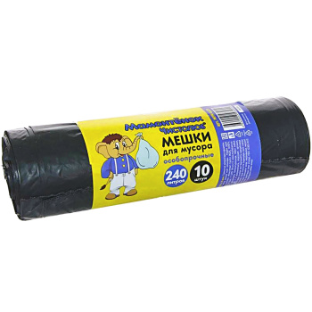 Мешки для мусора 240 л "Мамонтенок чистолюб", 10 шт. Мешки для мусора 240 л "Мамонтенок чистолюб", 10 шт.