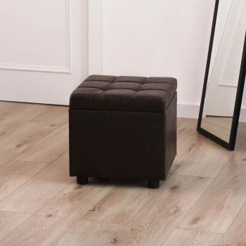 Пуф FORPOST, 42х41х40 см, куб, искусственная кожа, коричневый Пуф FORPOST, 42х41х40 см, куб, искусственная кожа, коричневый