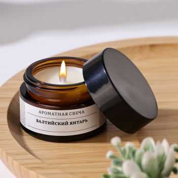 Свеча ароматическая в банке "Балтийский янтарь", соевый воск, 12 г   9865837