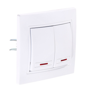 Выключатель Intro Plano СП 2кл. белый 10А-250В IP20 1-104-01