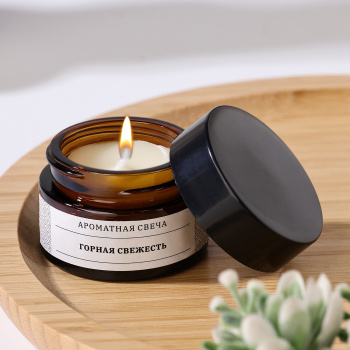 Свеча ароматическая в банке "Горная свежесть", соевый воск, 12 г   9865855