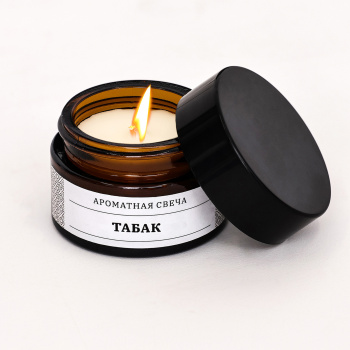 Свеча ароматическая в банке "Табак", соевый воск, 12 г   9865858